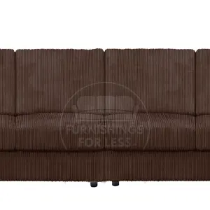 Luxor Long Fabric Jumbo Cord 4 Seater Sofa - Full Back Chocolate