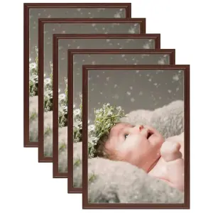 Berkfield Photo Frames Collage 5 pcs for Wall or Table Dark Red 13x18 cm