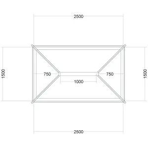 Atlas White Contemporary Roof lantern with Self Clean Solar Clear glass, (L)2.5m (W)1.5m (H)460mm