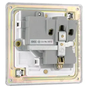 Colours Chrome Single 13A Socket & White inserts