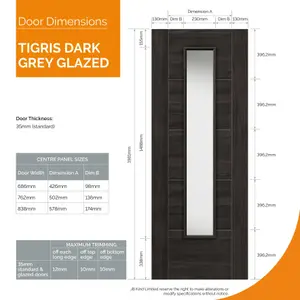 Tigris Dark Grey Glazed Laminate Internal Door