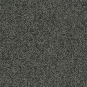 Galerie Havana Brown Black Floral Geometric Textured Wallpaper