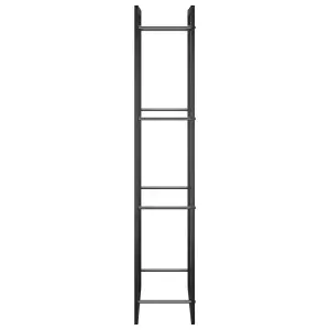 Berkfield Firewood Rack Matt Black 50x28x132 cm Steel