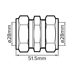 Plumbsure Compression Straight Coupler (Dia)28mm