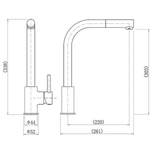 Aquarius TrueCook Series 3 Black Single Lever Kitchen Mixer Tap AQTK003K