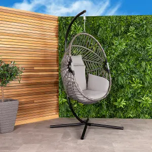 Egg Shaped Swing Chair Grey Hanging Seat