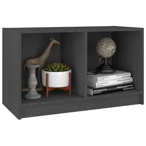 Berkfield TV Cabinet Grey 70x33x42 cm Solid Pinewood