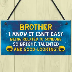 Funny Brother Plaque Birthday Christmas Gift For Brother Hanging Plaque Gift For Him