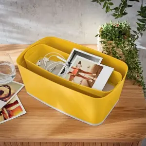 Leitz MyBox Cosy Warm Yellow Organiser Storage Tray Long