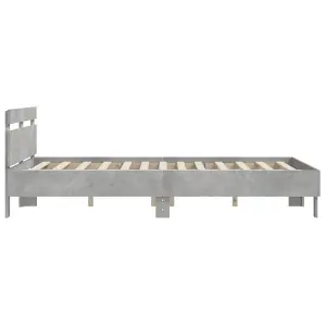 Berkfield Bed Frame without Mattress Concrete Grey 150x200 cm King Size