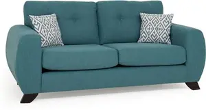 Living Aspen Fabric 3 Seater Standard Back Sofa Blue Scs Living