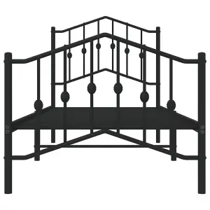 Berkfield Metal Bed Frame without Mattress with Footboard Black 90x190cm