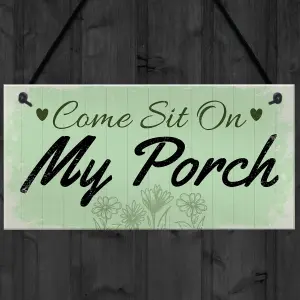 Red Ocean Garden Sign Come Sit Shabby Chic Hanging Wall Signs Garden Shed Plaques Friend Gifts