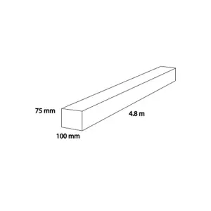 PACK OF 10 (Total 10 Units) - 75mm x 100mm Regularised Treated Sawn Timber C16 - 4800mm Length