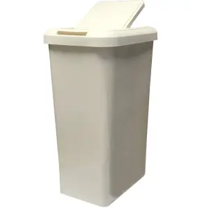 Kitchen Bin Touch and Lift Rectangle Swing Bin as a Kitchen Waste Rubbish Recycle Bin 45L - Cream