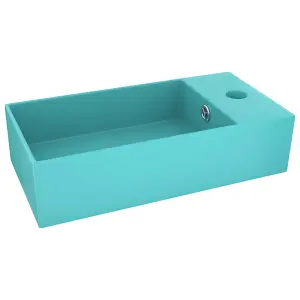 Berkfield Bathroom Sink with Overflow Ceramic Light Green