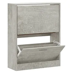 Berkfield Shoe Cabinet Concrete Grey 63x24x81 cm Engineered Wood