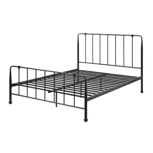 Hitchin Black Metal Industrial Bed Frame - Small Double / Double / King