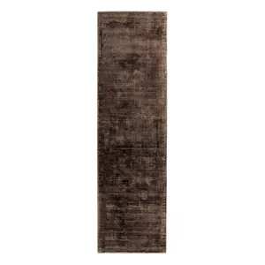 Chocolate Viscose Easy to clean Plain Handmade , Luxurious , Modern Rug for Living Room, Bedroom - 200cm X 290cm