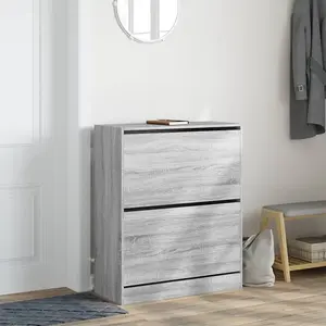 Shoe Cabinet Grey Sonoma 80x34x96.5 cm Engineered Wood