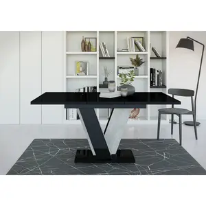 Extendable Dining Table Ameila Gloss Black