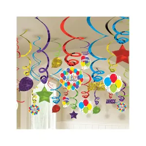 Amscan Swirl Hanging Decoration (Pack of 50) Multicoloured (One Size)