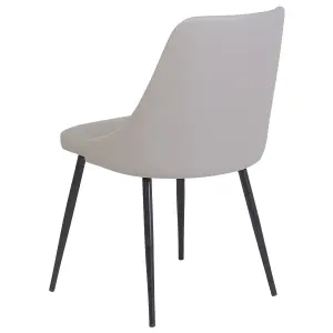 Set of 2 Dining Chairs VALERIE Faux Leather Light Grey