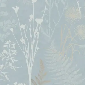 Superfresco Easy Duck Egg Metallic Floral Wallpaper