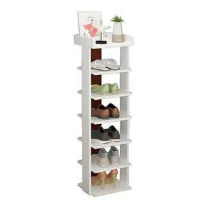 7 Tier Freestanding Wooden Shoe Rack Shoe Storage Organizer Space Saving Display Shelf