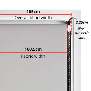 Furnished Duck Egg Blue Blackout Roller Blind with Decorative Pink Glitter & Duck Egg Bow - Trimmable (W)165cm x (L)210cm