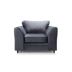 Chicago Velvet Armchair in Dark Grey