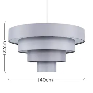 ValueLights Grey Ceiling Pendant Shade and B22 GLS LED 10W Warm White 3000K Bulb