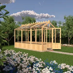 Shire Holkham 12x6 Wooden Apex Greenhouse