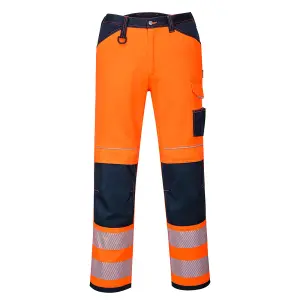 Portwest PW3 Hi-Vis Work Trousers Orange/Navy & Knee Pads -32R