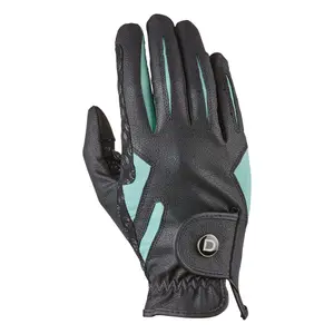 Dublin Unisex Cool-it Gel Touch Fastening Riding Gloves Black/Teal (Large)