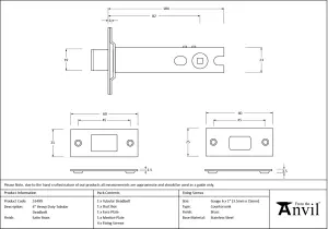 From The Anvil Satin Brass 4" Heavy Duty Tubular Deadbolt