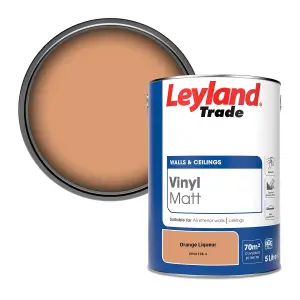 Leyland Trade Vinyl Matt Walls & Ceilings Emulsion Paint Orange Liqueur (PPG1198-4) 5L