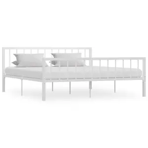 Berkfield Bed Frame White Metal 180x200 cm 6FT Super King