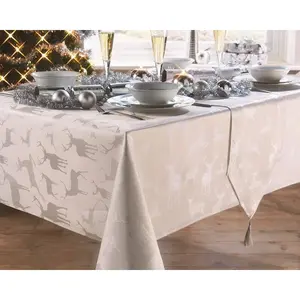 Fiona Tablecloth Silver / 132cm W x 228cm L