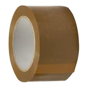 72 Rolls 50mm x 66m Brown Low Noise Acrylic Super Sticky Packaging Tape for Sealing Parcels & Boxes