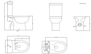 SunDaze Contemporary Bathroom WC Close Coupled Toilet Pan with Soft Close Seat Cistern