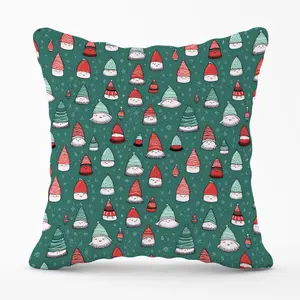 Hand Drawn Joyful Santa Hats Cushions 45cm x 45cm