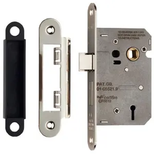 76mm 3 Lever Contract Sashlock Rounded Nickel Plated Brassed Door Latch