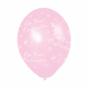 Amscan Confirmation Latex Balloons 11in Pink (6 Balloons)