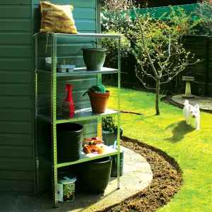 RB BOSS Garage Shelving Unit 4 Shelf Bolted Galvanised Steel Garden Shed Storage (H)1450mm (W)750mm (D)300mm