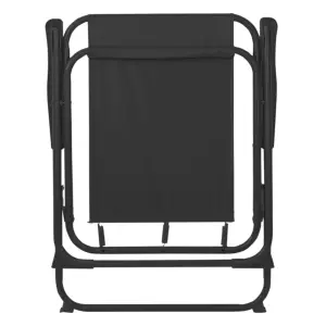 Harbour Housewares - Folding Metal Beach Chairs - Black - Pack of 2