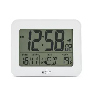 Digitally Quartz Movement / Crystal Alarm Tabletop Clock White