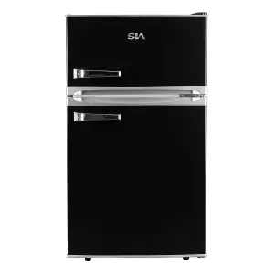 Black Freestanding Under Counter Retro Fridge Freezer 88L - RFM88K