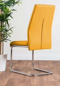 Adley Grey Concrete Effect And Black Round Dining Table with Storage Shelf 4 Mustard Lorenzo Chairs for Modern Sleek Dining Room