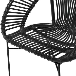 Dining Chair SARITA Rattan Black